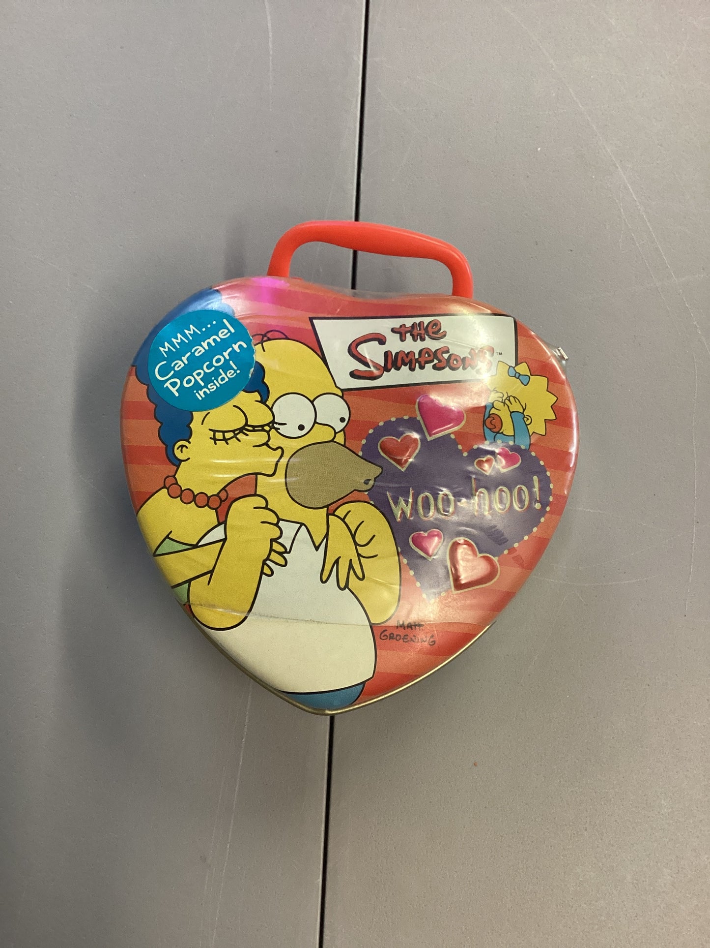 The Simpsons Valentines Day Heart Shaped Tin Of Caramel Popcorn