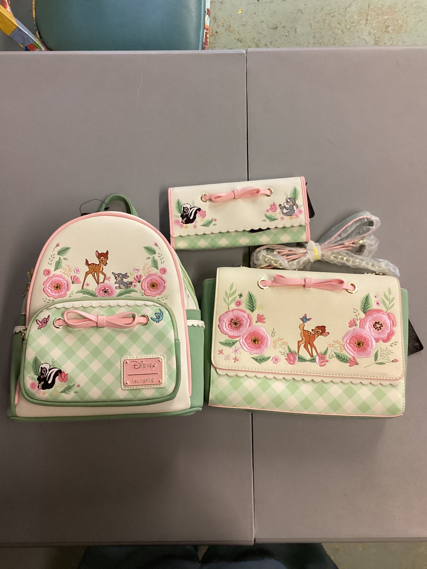 Disney Bambi Springtime Loungefly Mini Backpack, Handbag And Wallet
