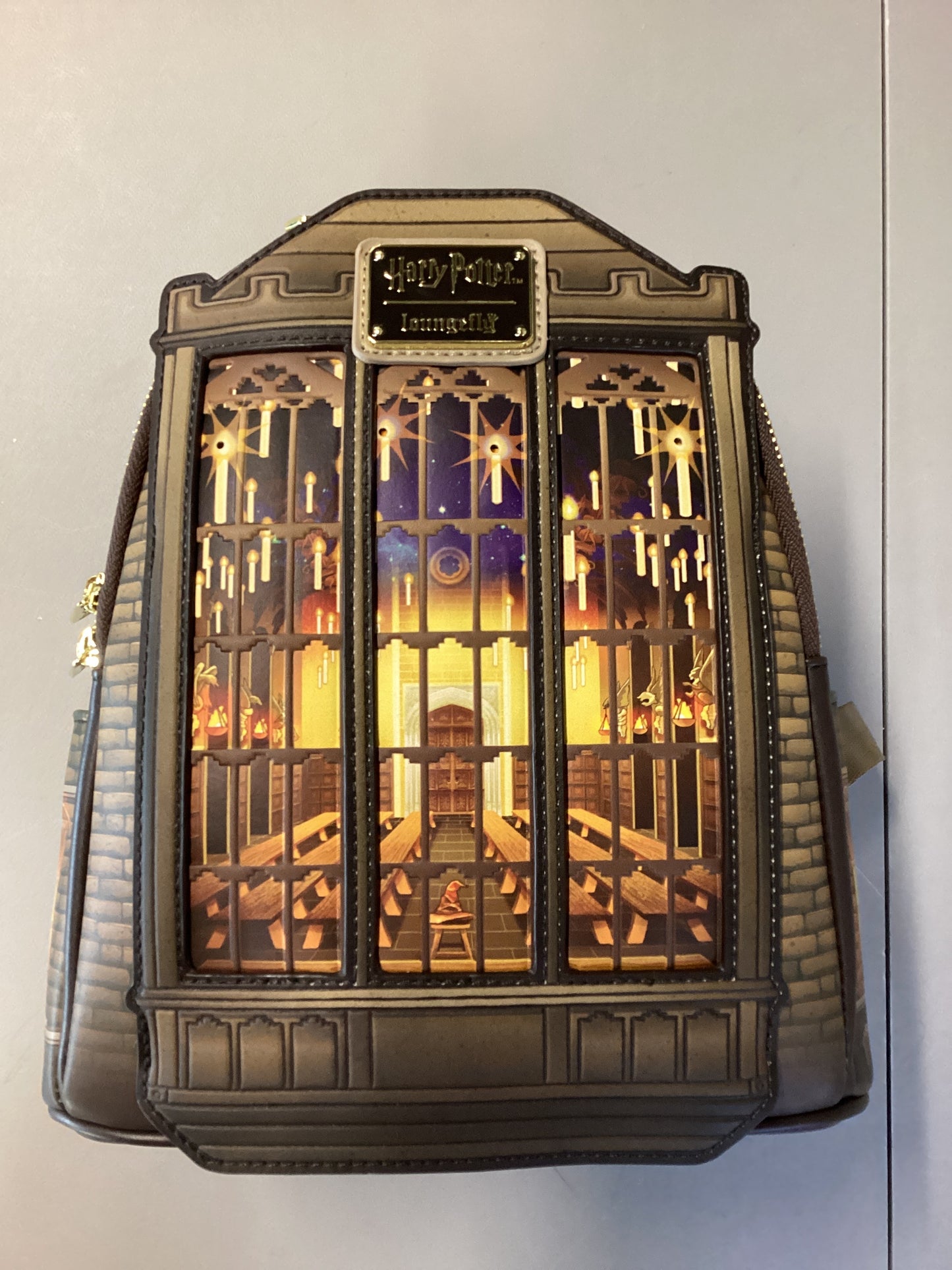 Harry Potter Hogwarts Great Hall Light Up Loungefly Mini Backpack