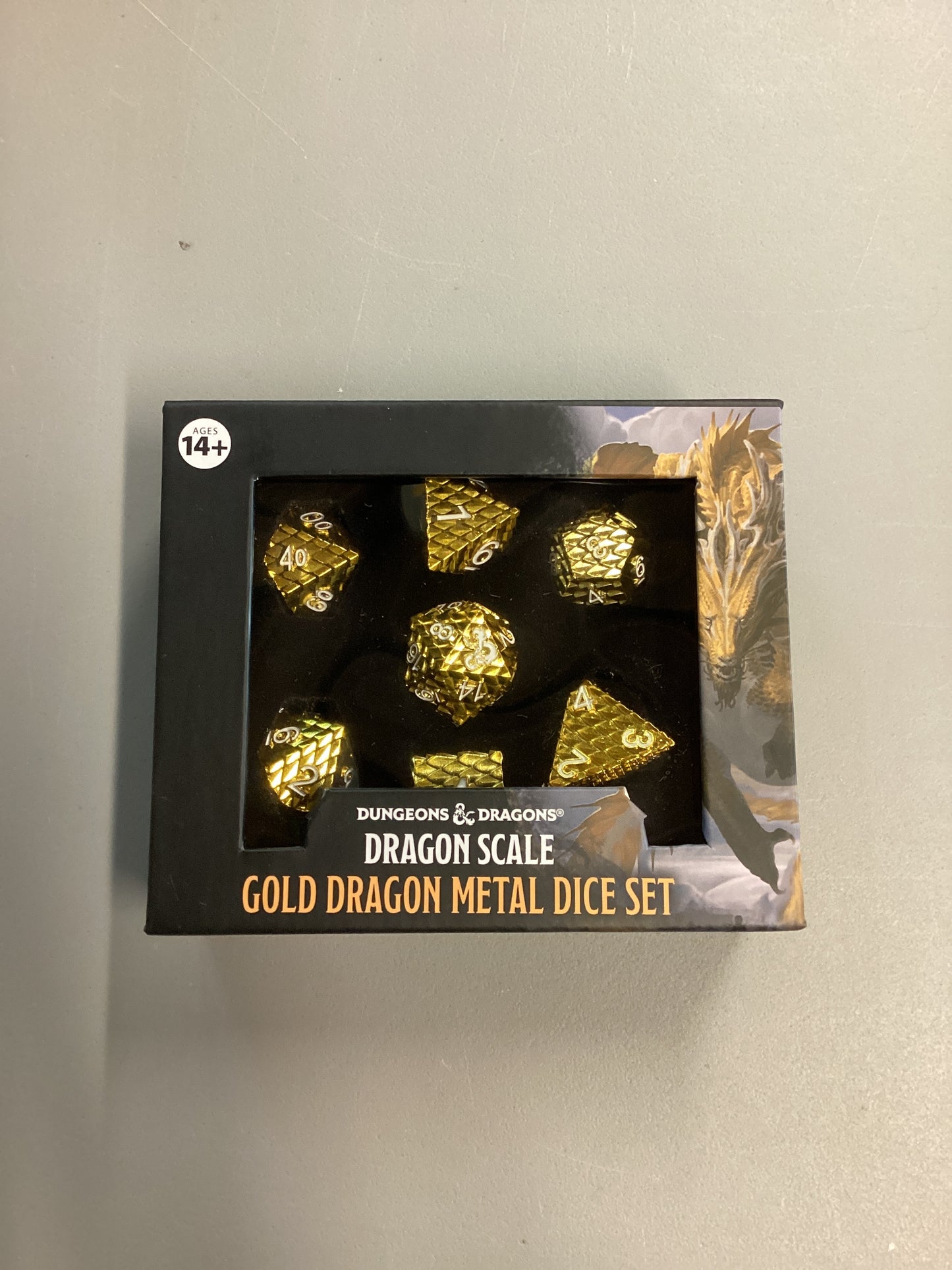 Dungeons And Dragons Dragon Scale Gold Metal Dice Set