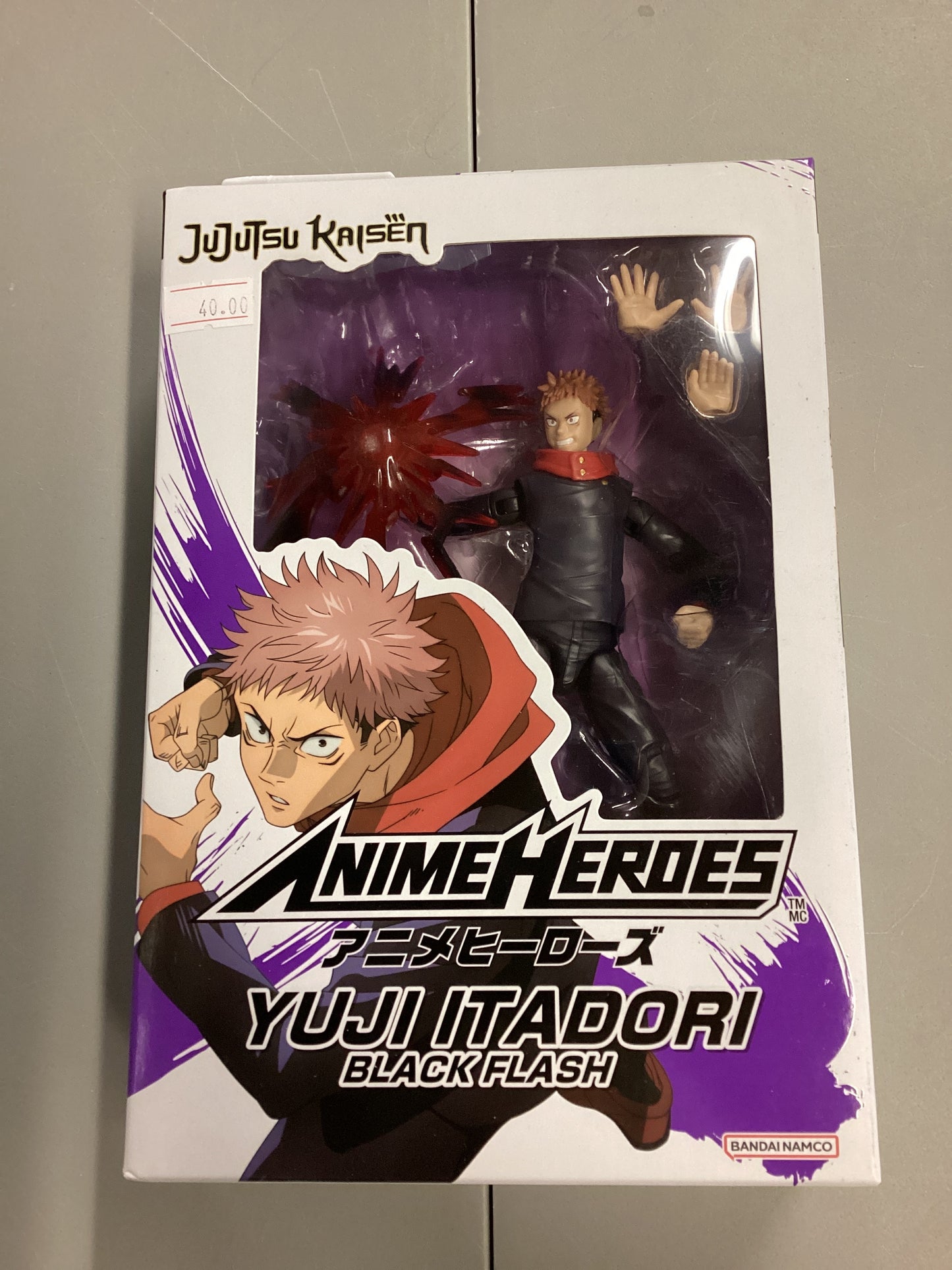 Bandai Namco Anime Heroes Jujutsu Kaisen Yuji Itadori Black Flash Action Figure