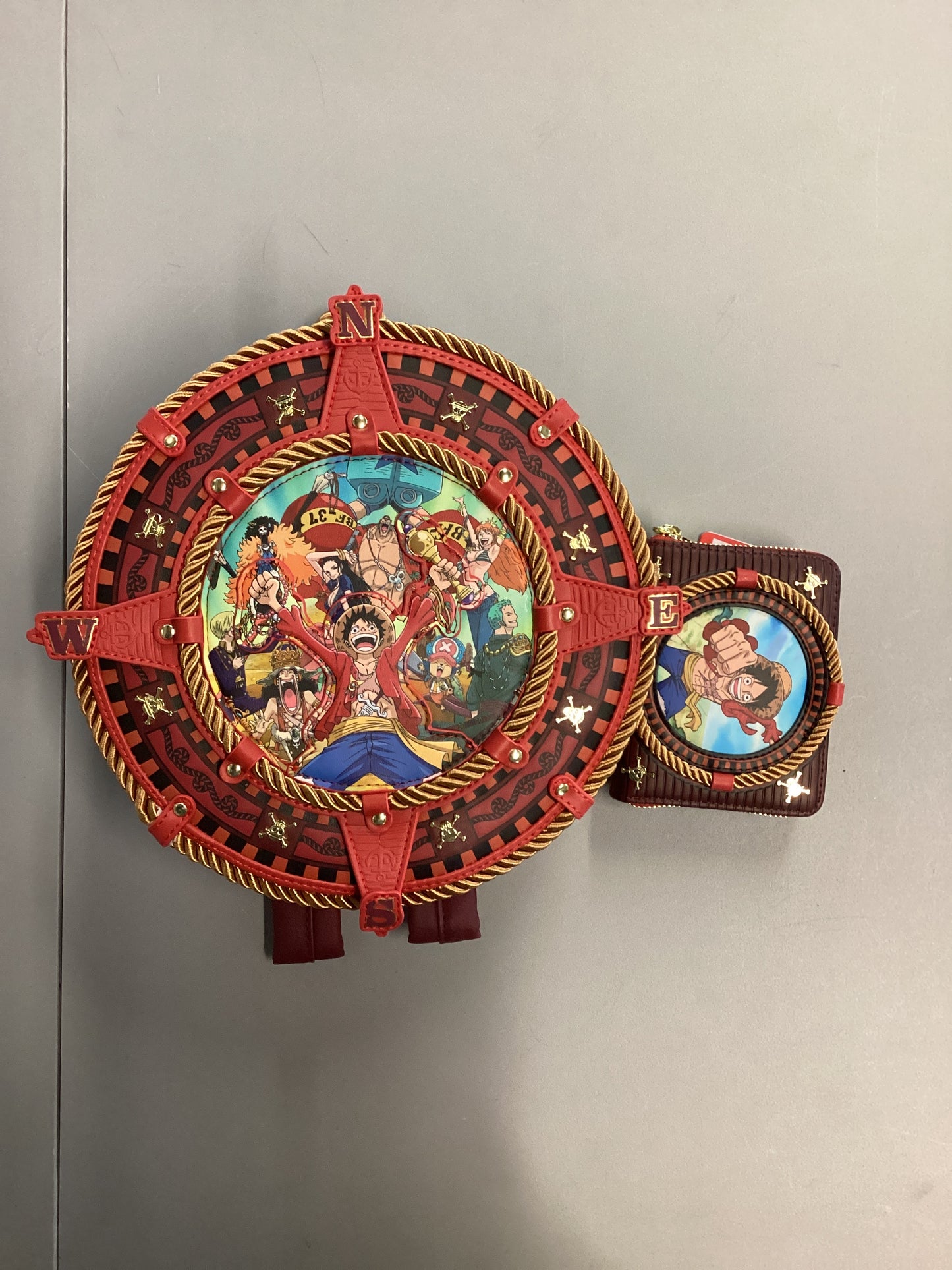 One Piece Compass Loungefly Mini Backpack And Wallet
