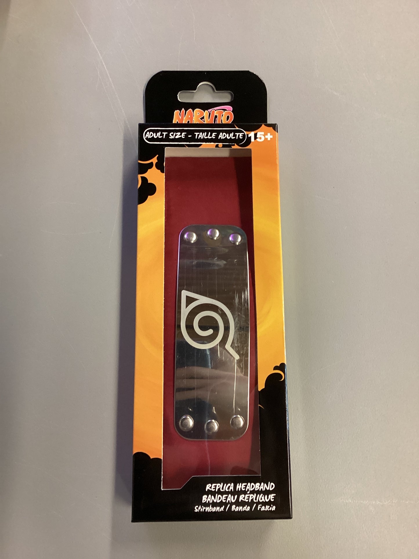 ABYStyle Naruto Replica Hidden Leaf Village Headband Red Adult Size