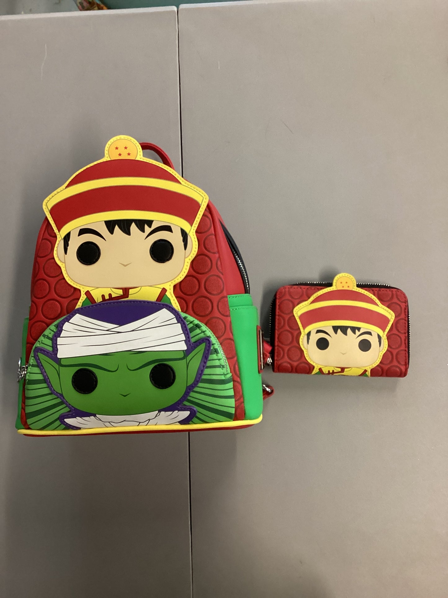 Dragonball-Z Son Gohan And Piccolo Loungefly Mini Backpack And Wallet
