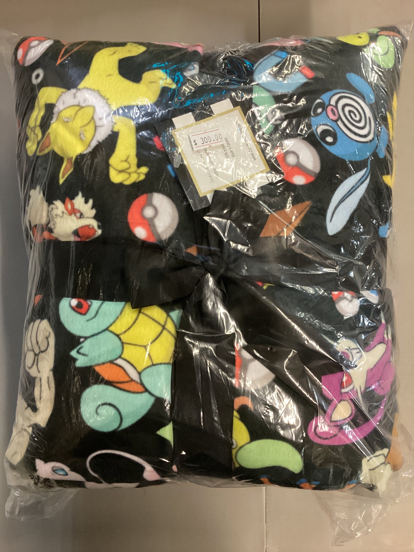 Pokemon Double Sided Minky Blanket Large Black