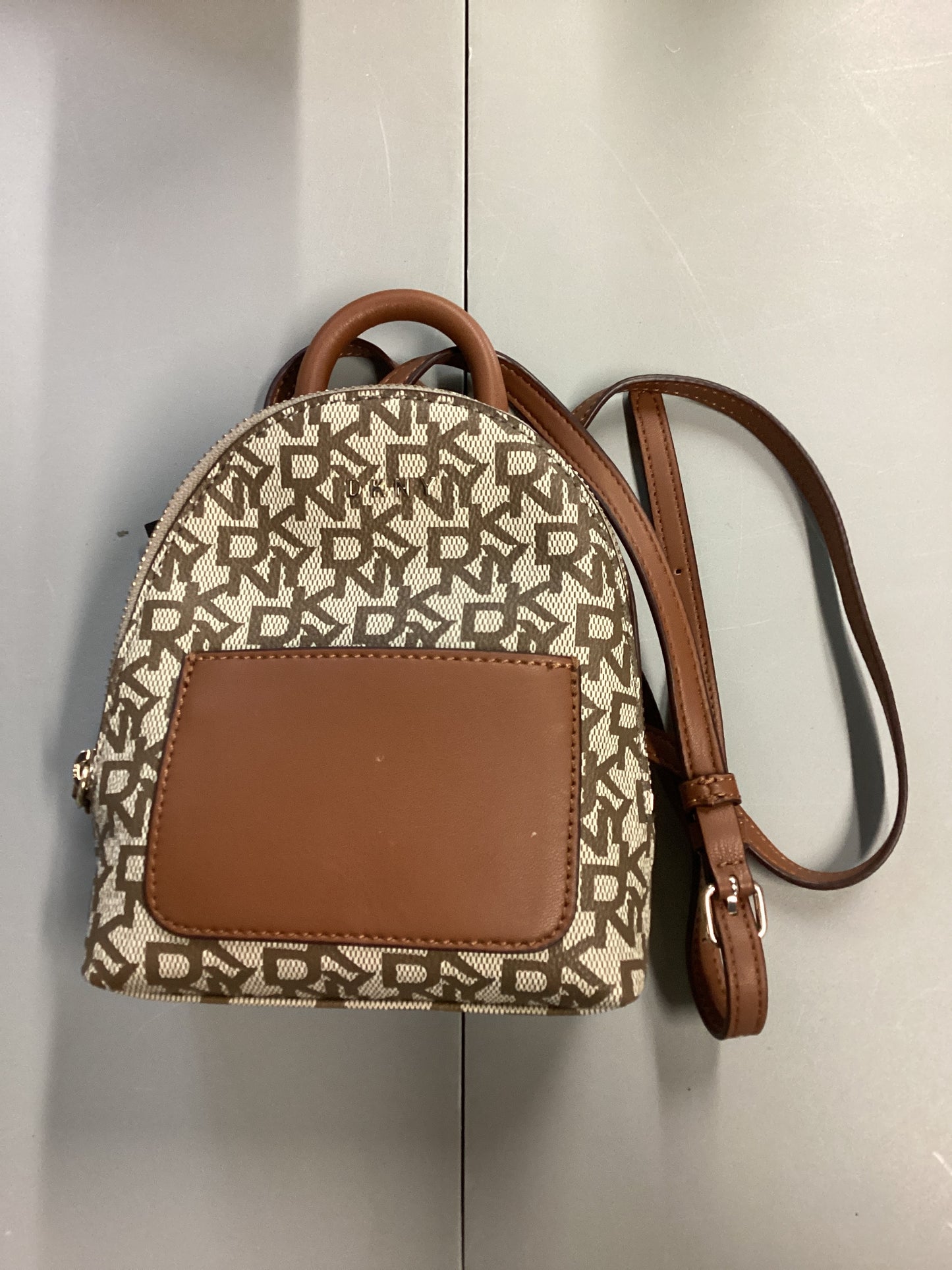 DKNY Brayanna Monogram Mini Backpack Crossbody Bag