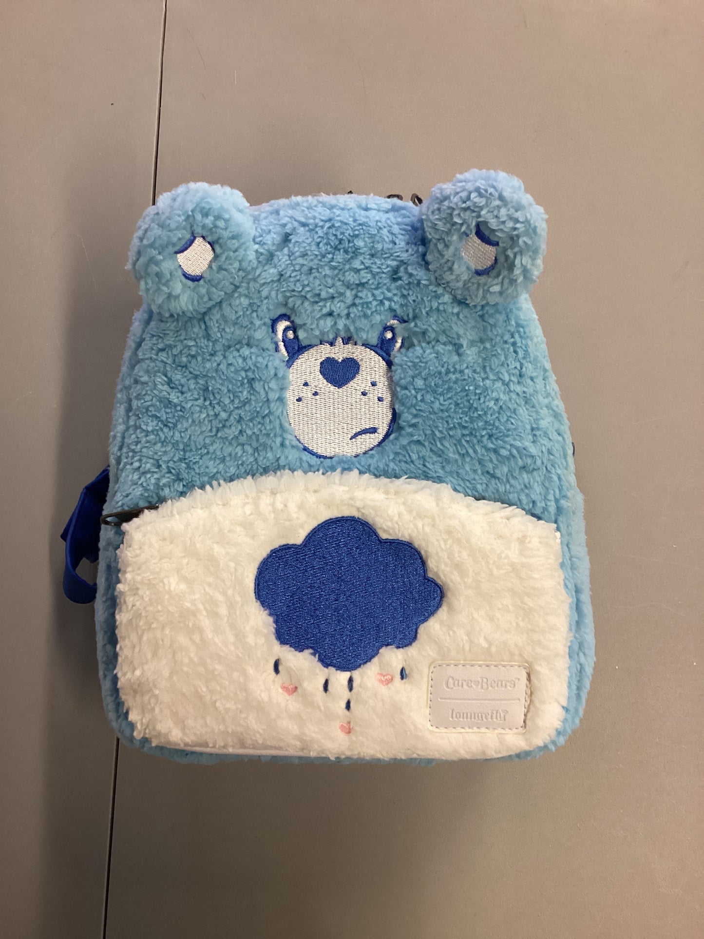 Care Bears Loungefly Grumpy Bear Fuzzy Mini Backpack