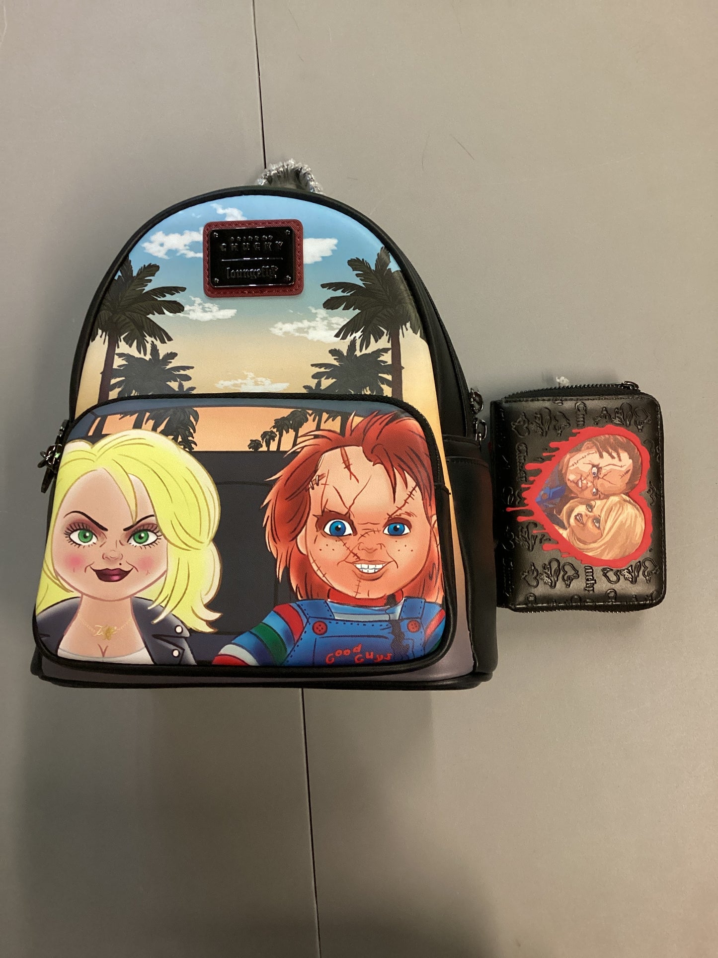 Bride Of Chucky Chucky And Tiffany Loungefly Mini Backpack And Wallet