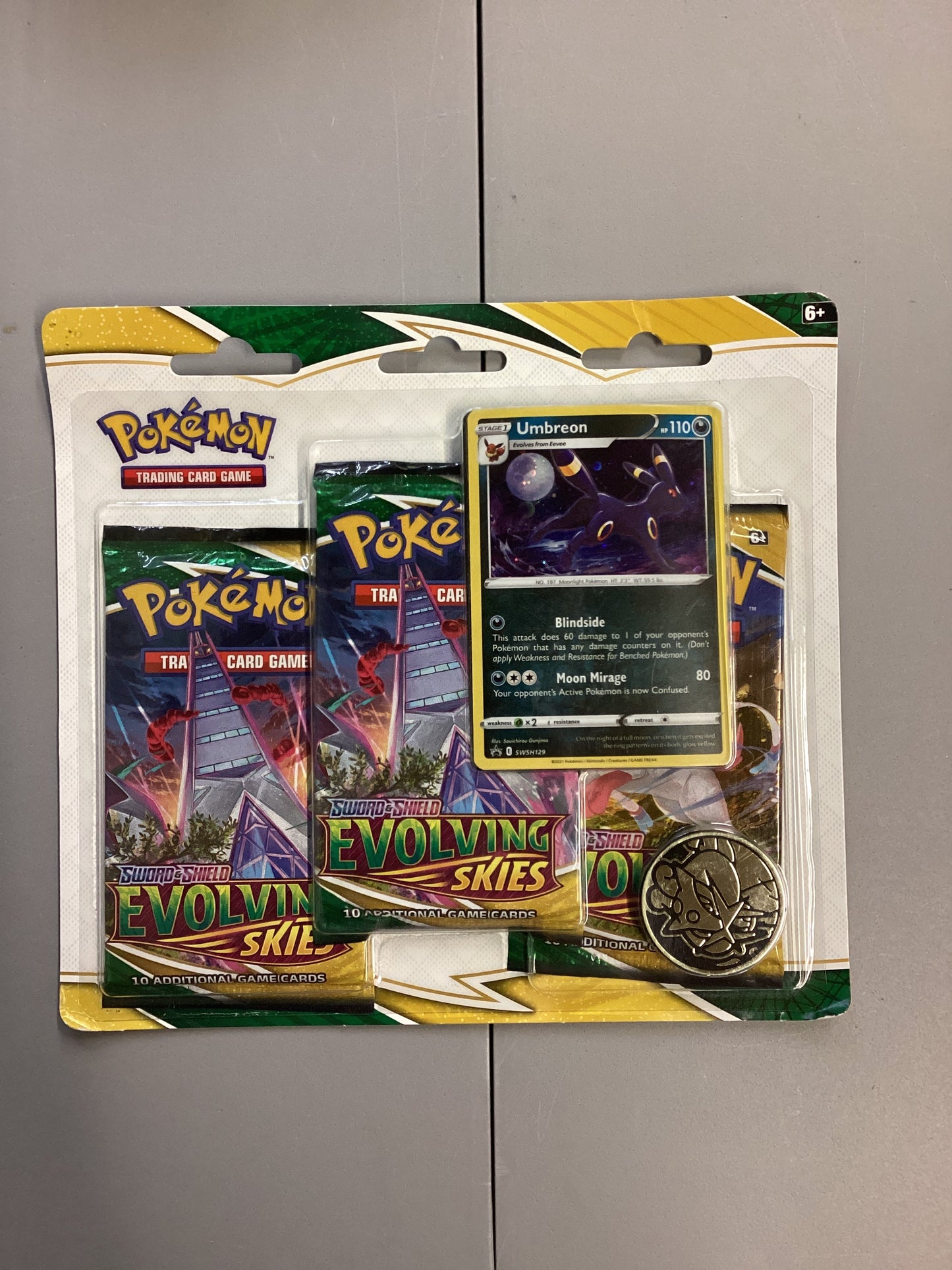 Pokemon TCG Evolving Skies 3 Pack Blister Umbreon