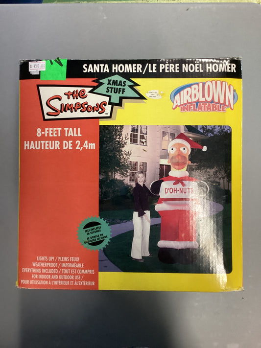 The Simpsons Homer Simpson Santa Airblown Inflatable Extra Large 8 Foot Tall