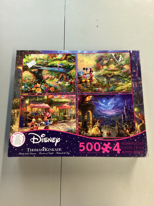 Disney Thomas Kinkade Four 500 Piece Jigsaw Puzzles