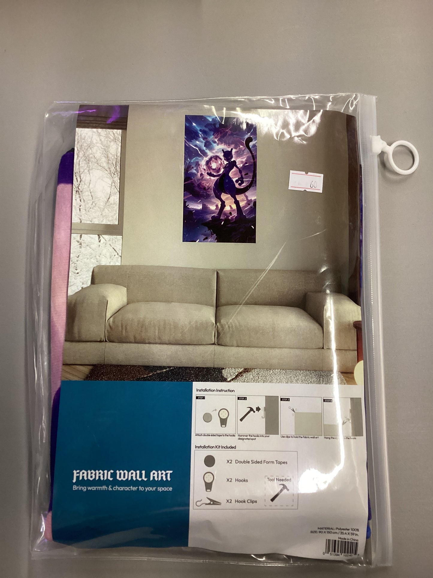 Pokemon Mewtwo Wall Art Tapestry