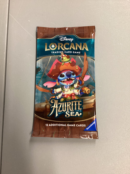 Disney Lorcana Trading Card Game Azurite Seas Sealed Booster Pack