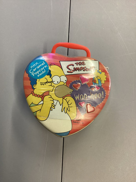 The Simpsons Valentines Day Heart Shaped Tin Of Caramel Popcorn