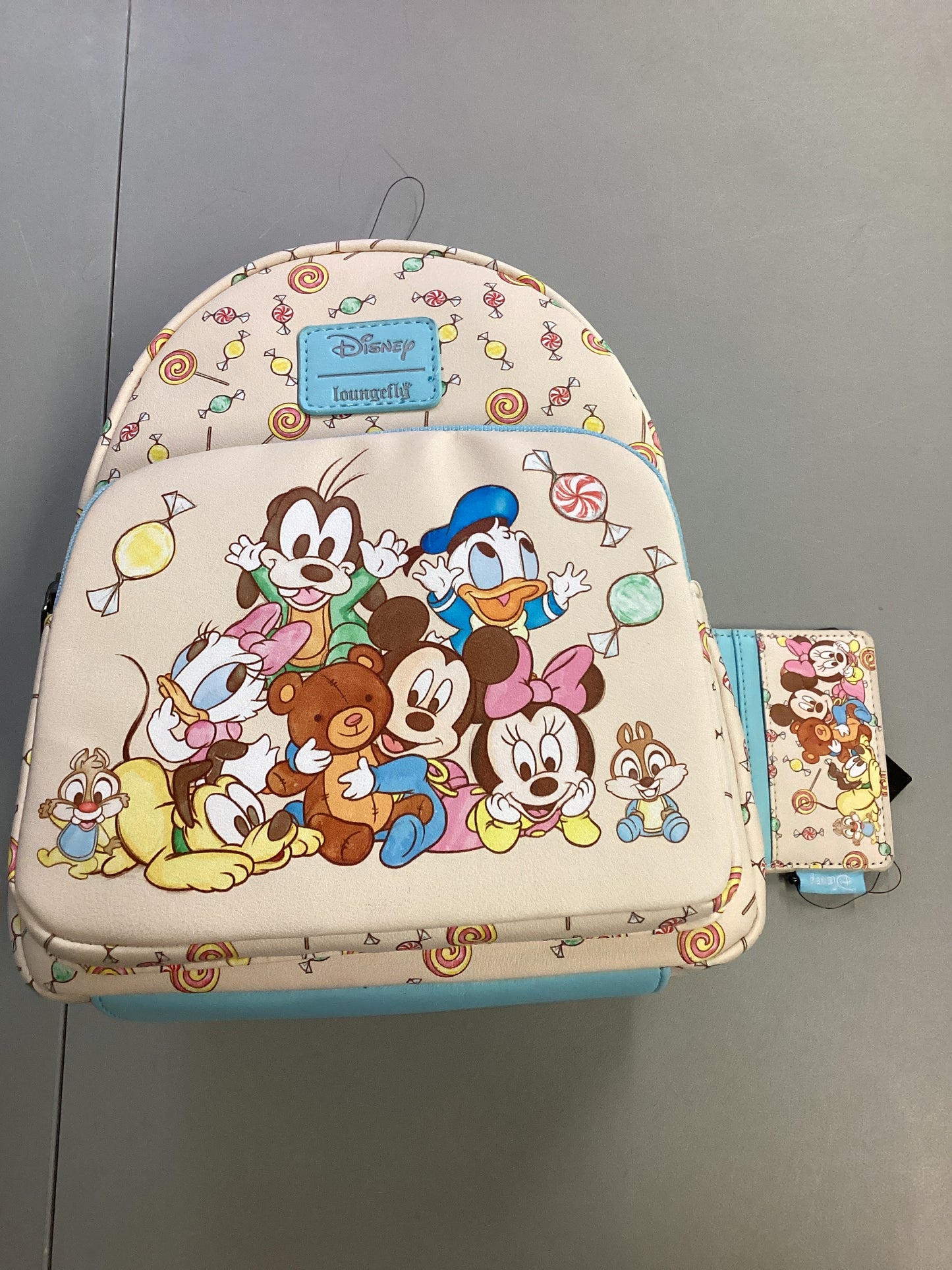 Baby Mickey Mouse And Friends White Loungefly Mini Backpack And Wallet