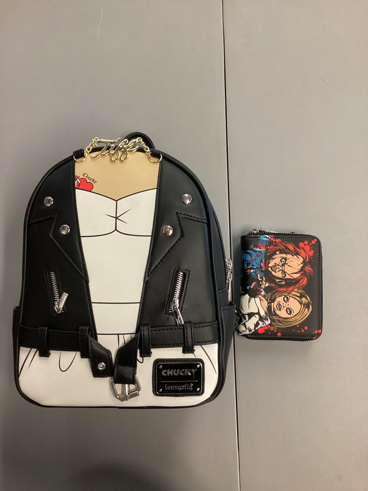 Bride of Chucky Tiffany Loungefly Mini Backpack And Wallet
