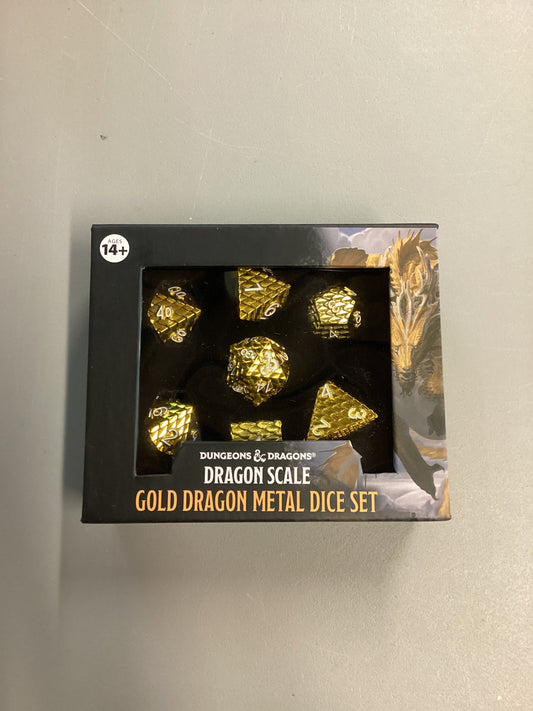Dungeons And Dragons Dragon Scale Gold Metal Dice Set