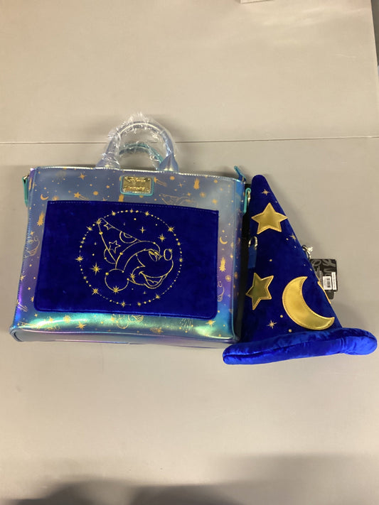 Disney Fantasia Loungefly Sorcerer Mickey Tote Bag And Sorcerer Mickey Hat Crossbody Bag