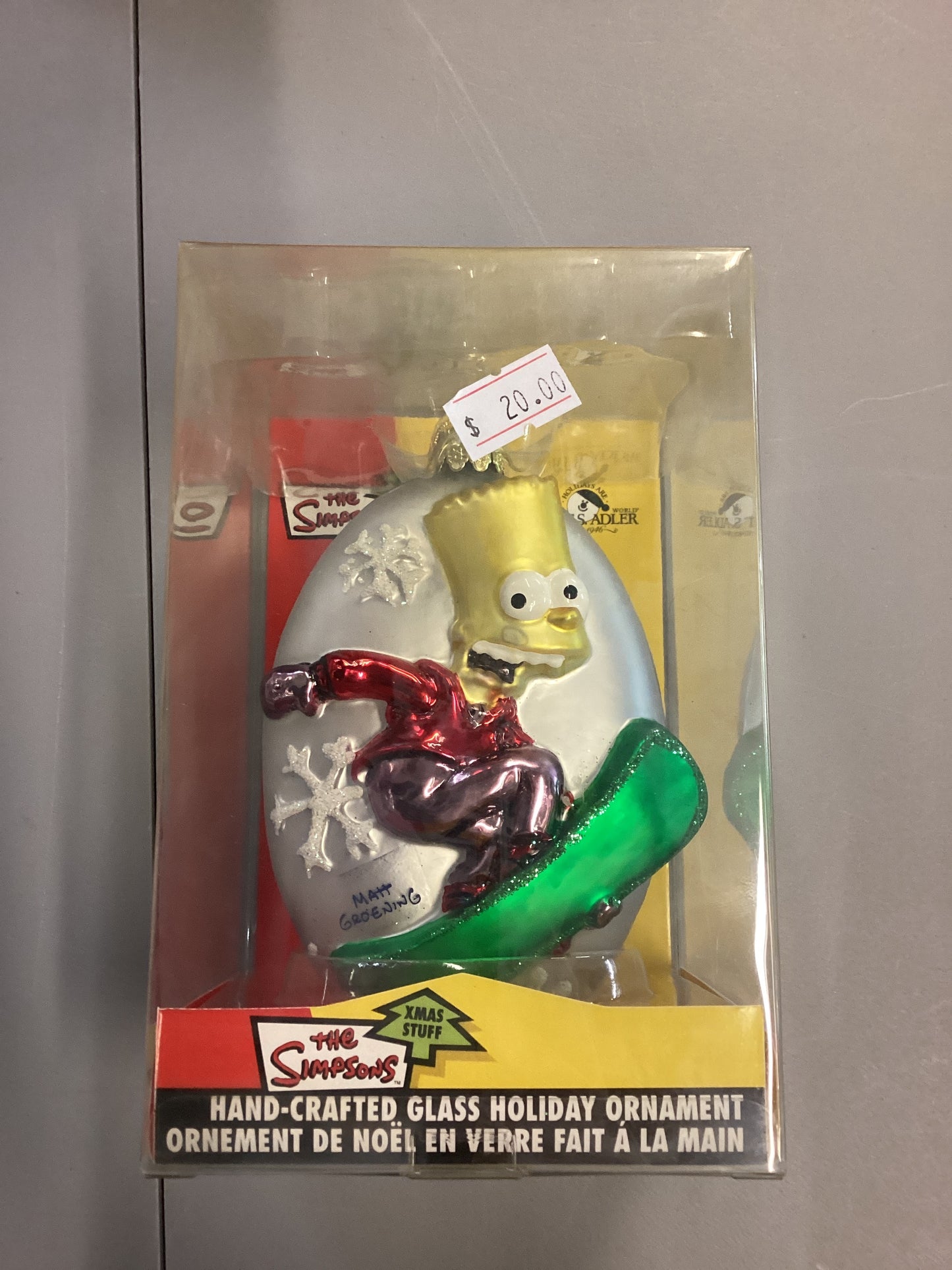 The Simpsons Christmas Ornament Bart Simpson Snow Boarding