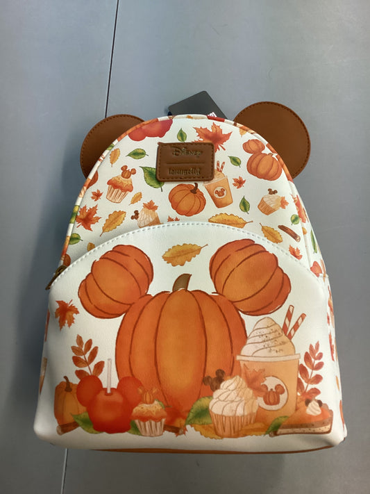 Disney Mickey Mouse Pumpkin Fall Treats Loungefly Mini Backpack