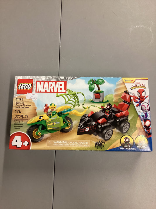Lego Marvel Spin And Electro Dinosaur Vehicle Chase (11198)