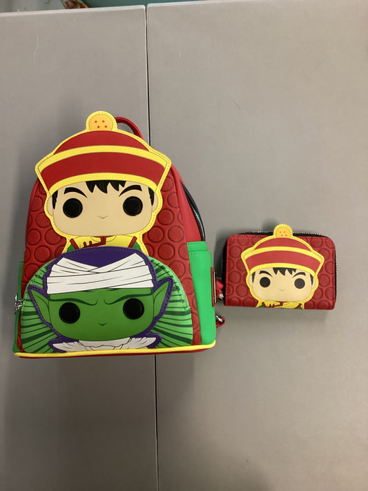 Dragonball-Z Son Gohan And Piccolo Loungefly Mini Backpack And Wallet