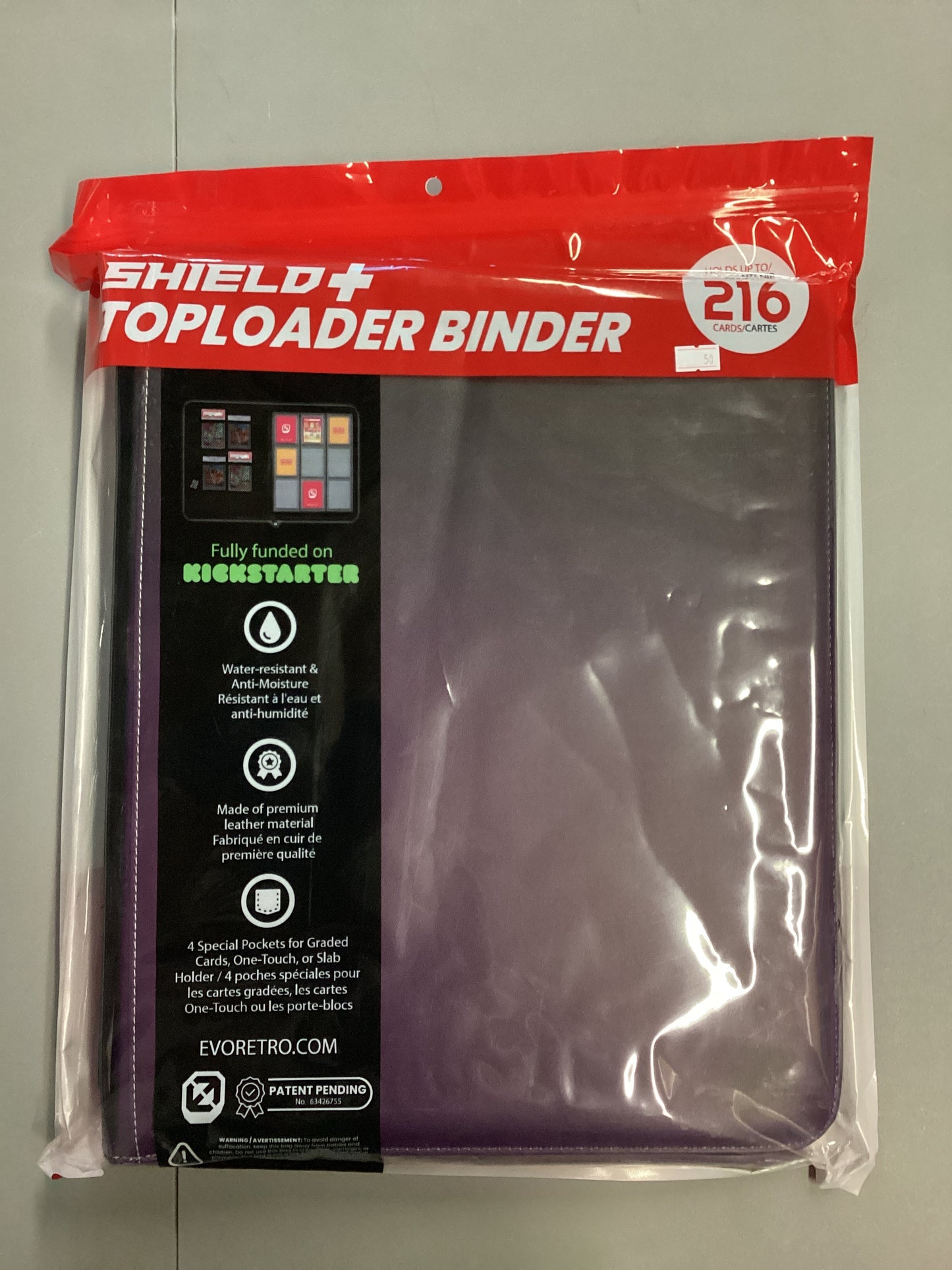 EvoRetro Shield+ 9 Pocket Toploader Binder Purple