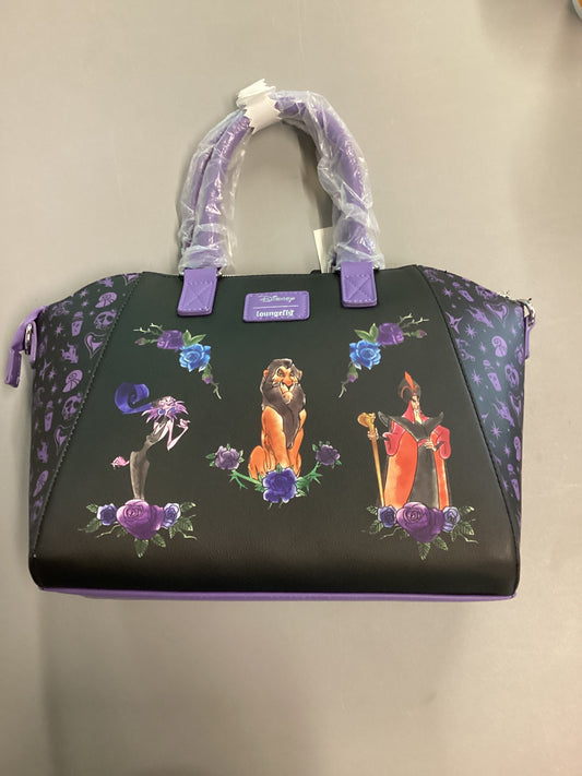 Disney Villains Purple Floral Loungefly Crossbody/Hand Bag