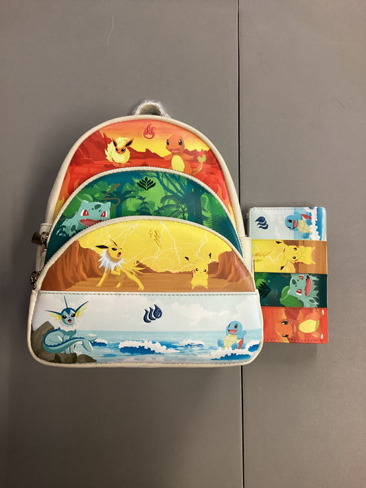 Pokemon Elements Loungefly Mini Backpack And Wallet