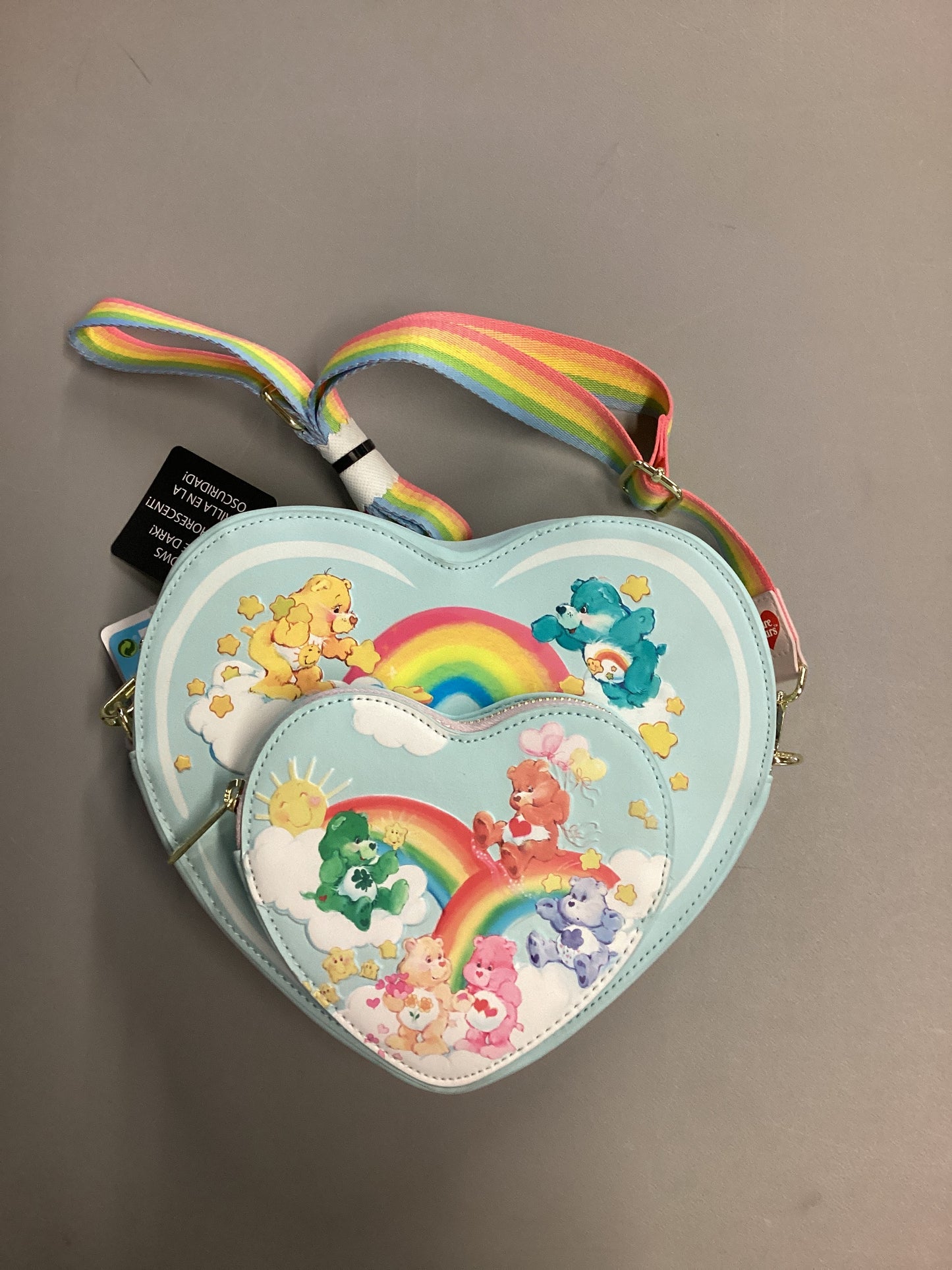 Care Bears Rainbow Glow In The Dark Loungefly Crossbody Bag