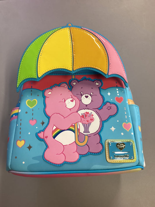 Care Bears Cheer Bear And Share Bear Rainbow Umbrella Loungefly Mini Backpack