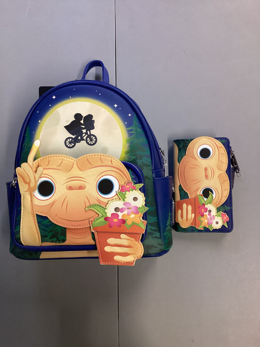 E.T I’ll Be Right Here Loungefly Mini Backpack And Wallet