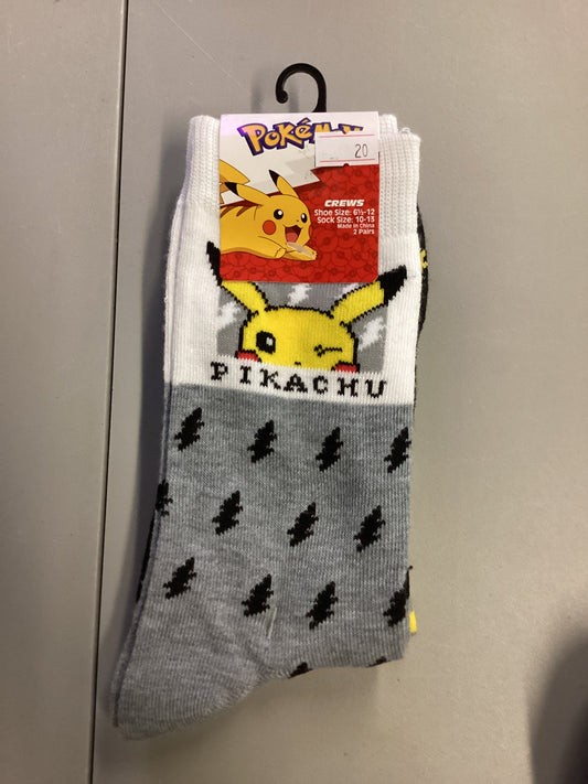 Pokemon Pikachu 2 Pack Crew Socks
