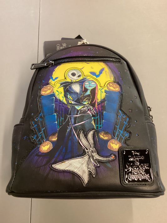 The Nightmare Before Christmas Jack And Sally Moon Glow In The Dark Loungefly Mini Backpack