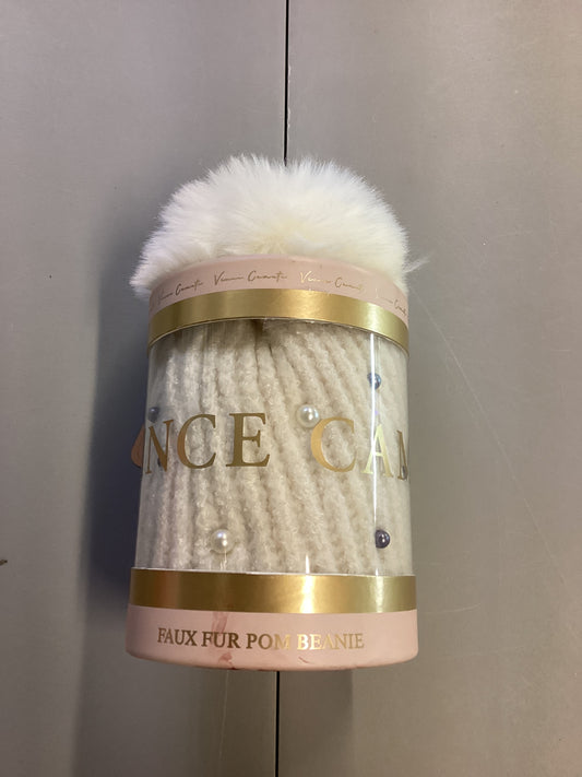 Vince Camuto Faux Fur Pom Beanie