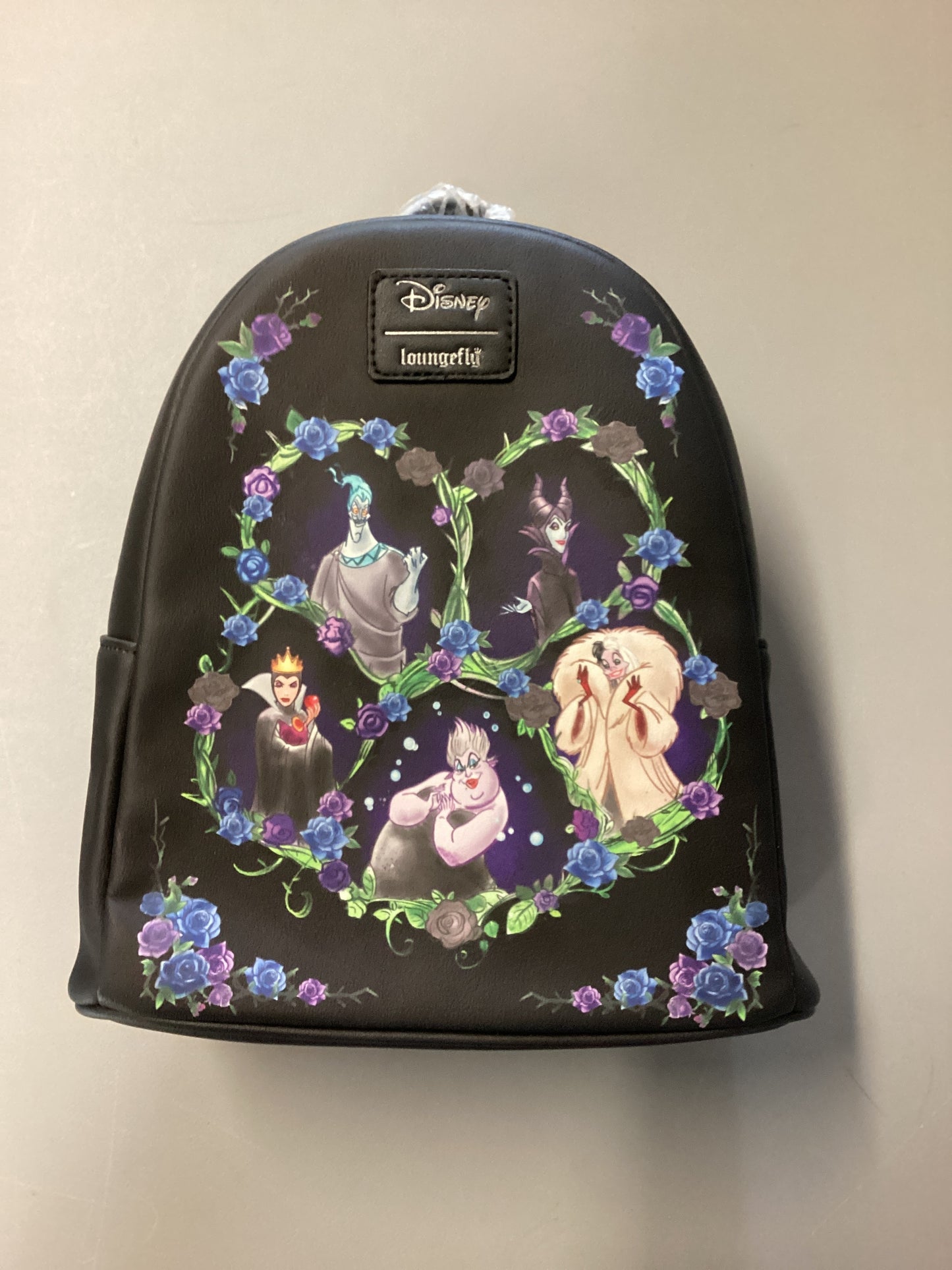 Disney Villains Purple Floral Loungefly Mini Backpack