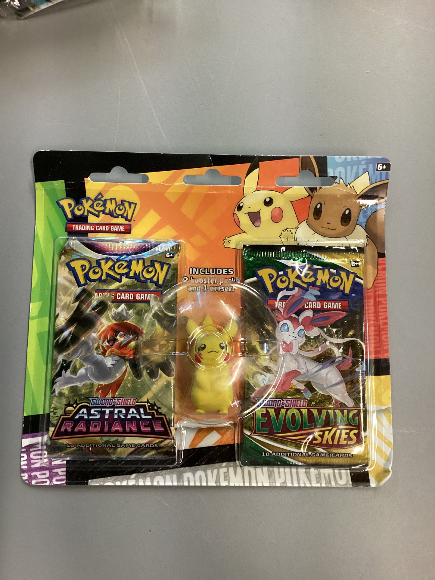 Pokemon TCG Back To School Eraser Blister Pikachu