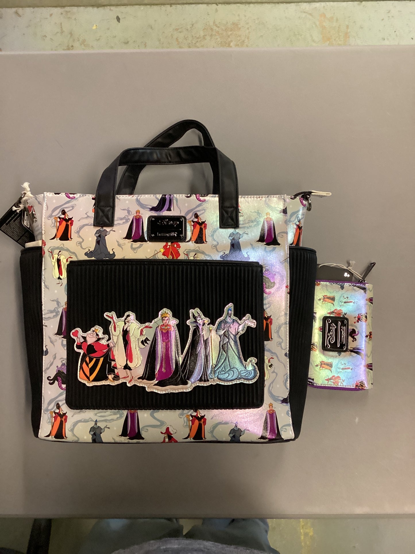 Disney Villains Loungefly Convertible Backpack/Hand Bag And Wallet